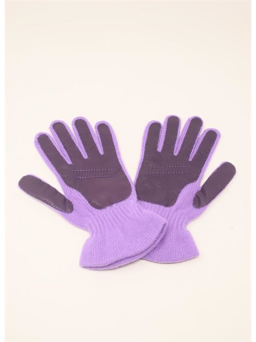 guanti in pelle e cashmere lilla Art Tricot | GUANTIVIOLA